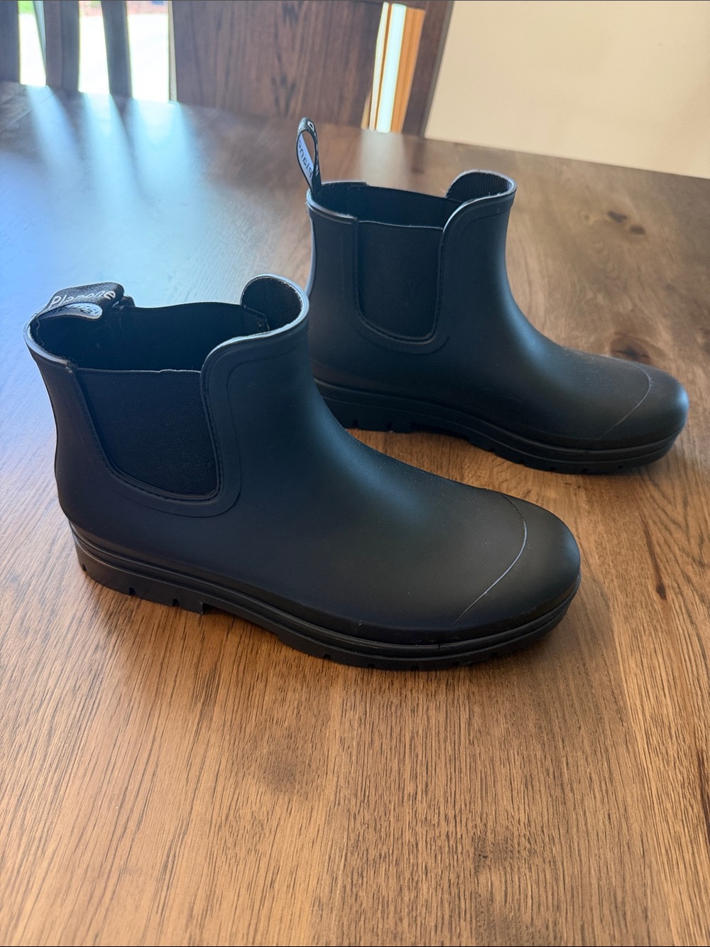 Planone Women's Black 10 (41) Waterproof Short Rain Boots